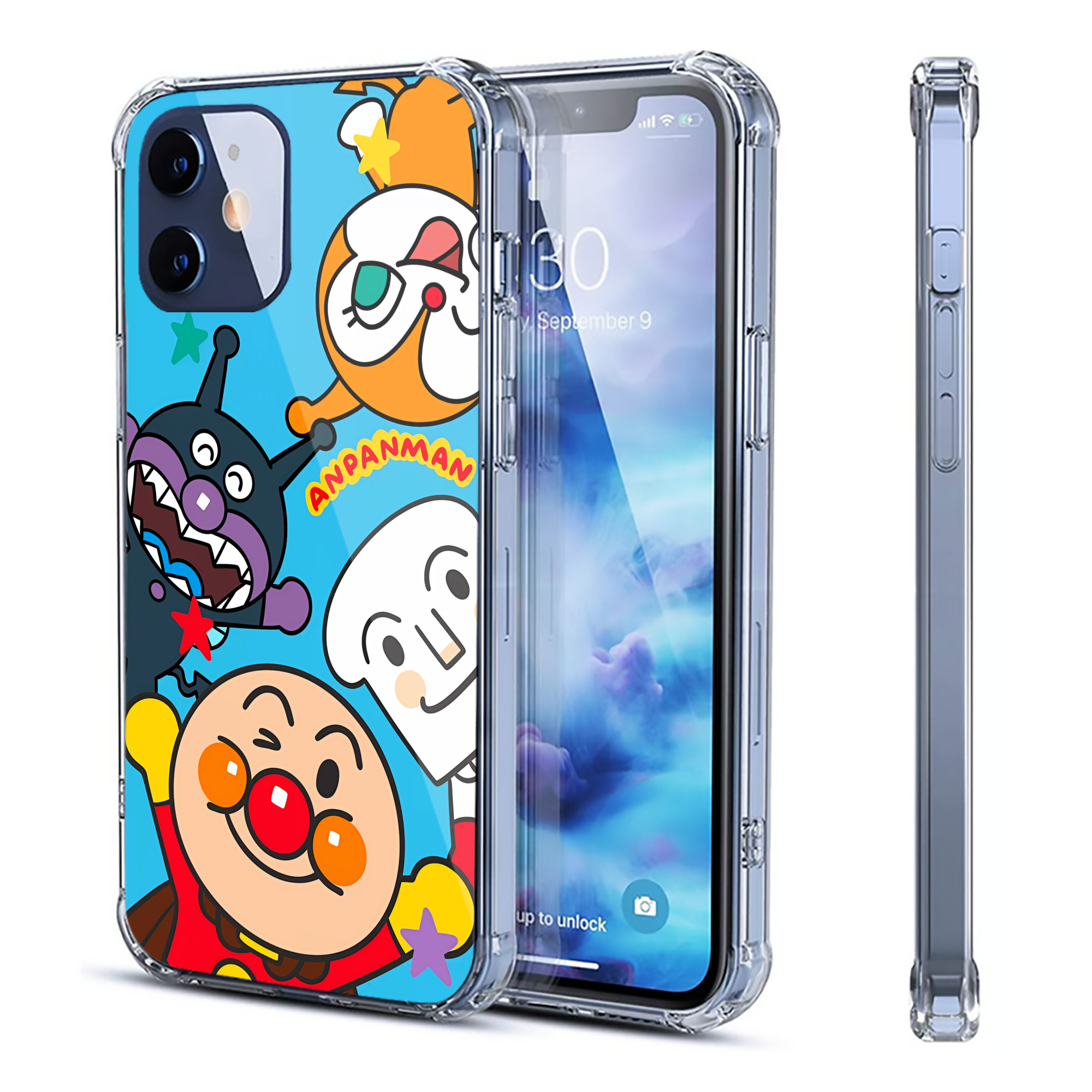（画像用） アンパンマン Anpanman 【iPhone 12シリーズ対応】透明スマホケース（クリアソフトケース）